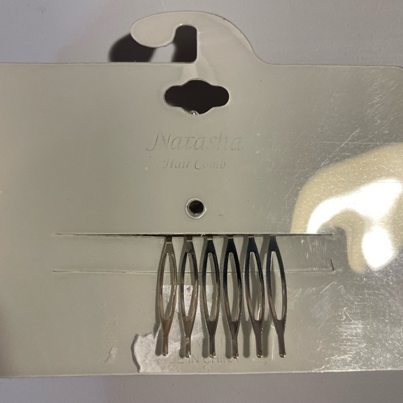 Hair Comb Bridal Silver Floral White Pearl Beads & Clear Glass Prom Perfect New - Picture 4 of 4